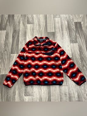 SIZE SMALL WOMENS PATAGONIA SYNCHILLA SNAP FLEECE PULLOVER RED WILD DESERT AZTEC